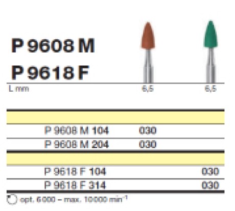 Полировочный бор по металлу 1-я ступень D+Z  / P 9608 M 204.030